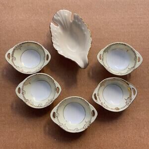 Vintage Ceramic Set Lenox Dove Dish 4.5" & RS Germany 05 Open Salts Small Dishes